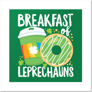 St Patrick's Day Funny Breakfast of Leprechauns Coffee Posters and Art